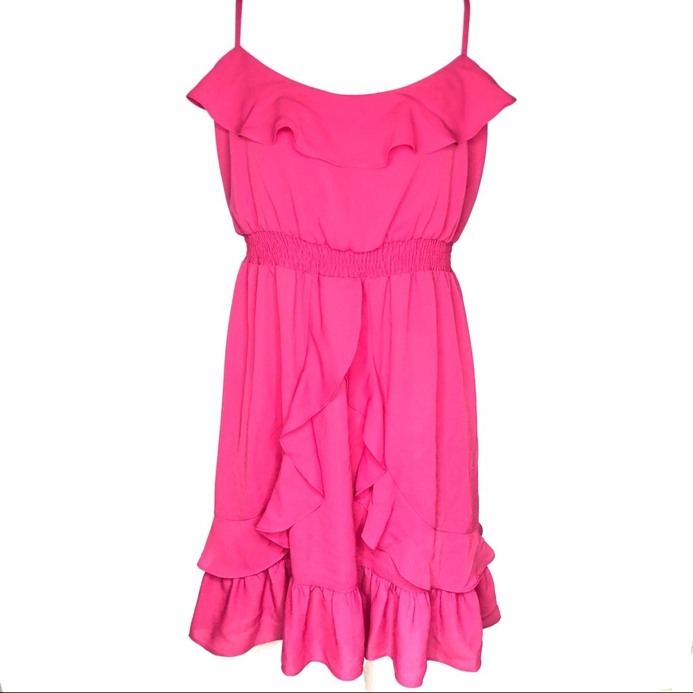 Max and Cleo Fuchsia Ruffle Dress